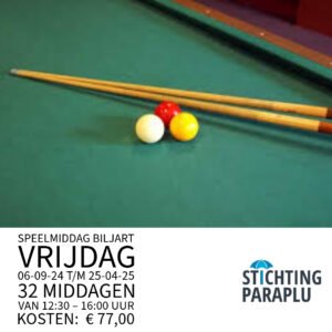 stichting paraplu de Ronde Venen, biljart, speelmiddag, onderlinge competitie