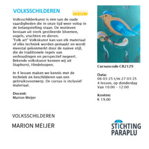 stichting paraplu de Ronde Venen, volksschilderen, marion Meijer