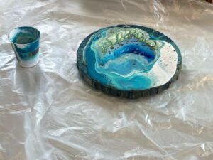 Stichting Paraplu de Ronde Venen, Acrylverf gieten, Ida Veenstra, cursusjaar 2025 2026