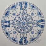 stichting paraplu de ronde venen. mandala tekenen delfs blauw, Maria Vendrik